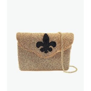 Fleur de Lis Beaded Mini Clutch